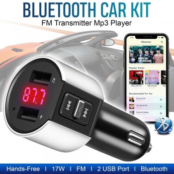 Car Auto Multifunction Bluetooth In-Car MP3 Player FM Wireless Transmitter Dual USB LCD Charger Kit Handsfree Vintage Radio H128