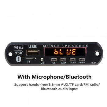 Hands-free Bluetooth MP3 Player Decoder Board Car FM Radio Module Support FM TF USB AUX Audio Adapter Wireless car kit 12V
