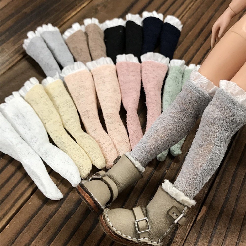 1 Pair 1/6 Dolls Socks for Blyth, Licca, Azone, Momoko, Barbies Doll Stocking Clothes Accessories Toys