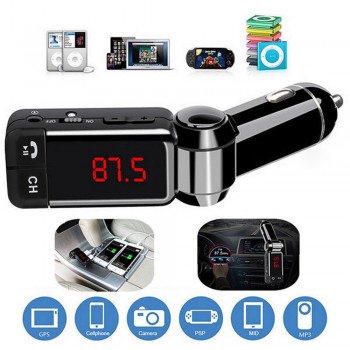 Car Mp3 Player  87.5mhz-108.0mhz Bluetooth Music Receiver 3.5mm Adapter Handsfree Car AUX Speaker FM Transmitter MAY01