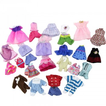 Random 5 x Mini Clothing Cute Outfit Daily Dress Skirt Vest Shorts Accessories Clothes for Barbie Sister Kelly Doll 4 in.