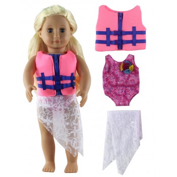 1pcs Swimwear Swimsuit /life jacket Clothes For 18 inch American Girl Doll Our Generation Doll Clothes