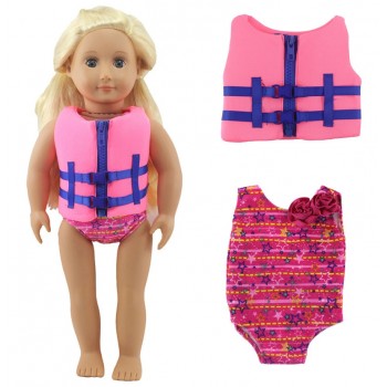 1pcs Swimwear Swimsuit /life jacket Clothes For 18 inch American Girl Doll Our Generation Doll Clothes