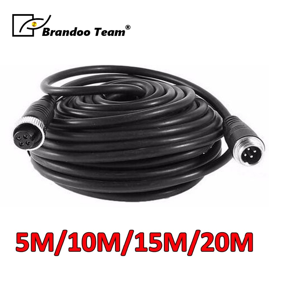 5M/10M/15M/20M 4 pin aviation vehicle cctv camera waterproof extension cable 4-Pin Aviation Video Cable