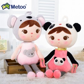 New 45cm Plush Sweet Cute Lovely Stuffed Kids Toys for Girls Birthday Christmas Gift Cute Girl Keppel Baby Doll Panda Metoo Doll