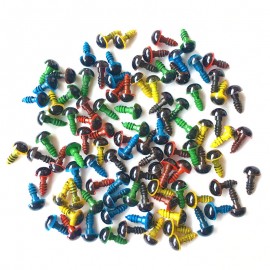 New 100Pcs 8mm Mix Color Plastic Safety Eyes DIY For Teddy Bear Stuffed Toy Snap Animal Puppet Doll Craft Toy Part