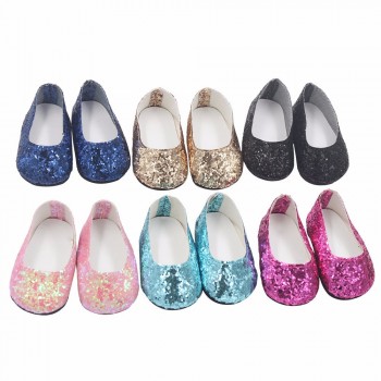 Doll Shoes Glitter Dress Shoe For 18 Inch For Our Generation Doll Little Shoes Dolls For United States Girls JA17b