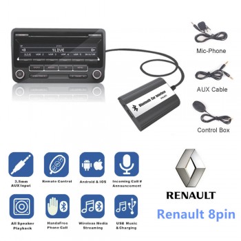 DOXINGYE,USB AUX Bluetooth Car Digital Music Cd Changer Adapter Car MP3 Player For Renault 8pin Clio Master Modus Dayton