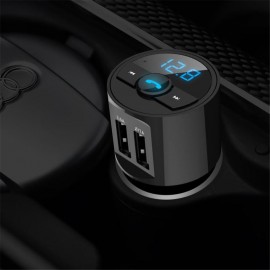 Bluetooth 4.2 version Car Kit MP3 Wireless FM Transmitter Dual USB Charger Handsfree support open voice prompts caller number #1