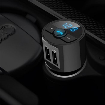 Bluetooth 4.2 version Car Kit MP3 Wireless FM Transmitter Dual USB Charger Handsfree support open voice prompts caller number #1