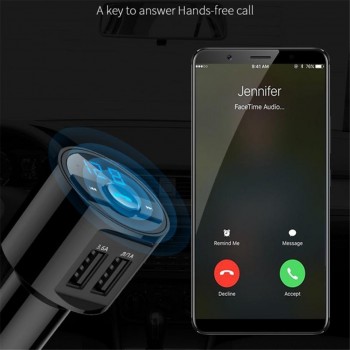 Bluetooth 4.2 version Car Kit MP3 Wireless FM Transmitter Dual USB Charger Handsfree support open voice prompts caller number #1