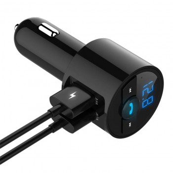 Bluetooth 4.2 version Car Kit MP3 Wireless FM Transmitter Dual USB Charger Handsfree support open voice prompts caller number #1