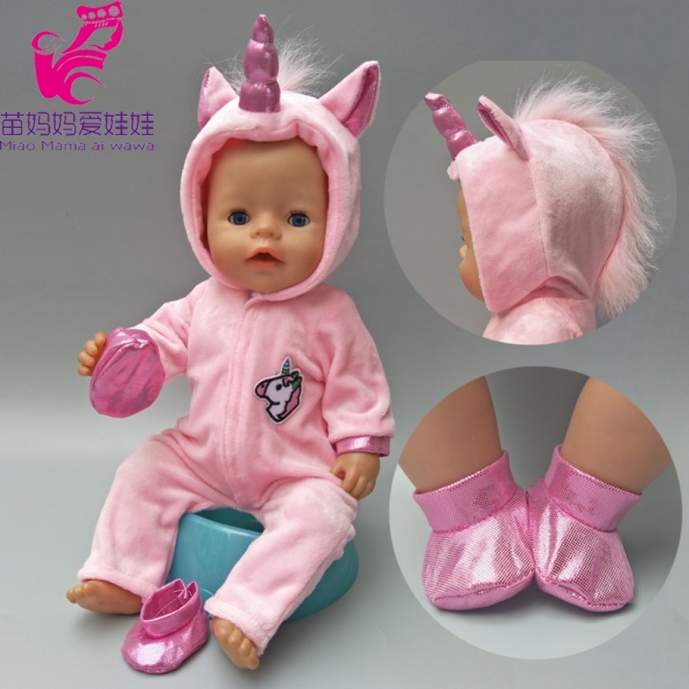 doll clothes for 43cm baby new born doll coat unicorn hoodie 17 inch 18 inch baby doll dress Christmas toys clothes