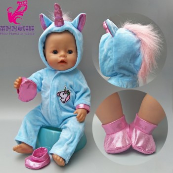 doll clothes for 43cm baby new born doll coat unicorn hoodie 17 inch 18 inch baby doll dress Christmas toys clothes