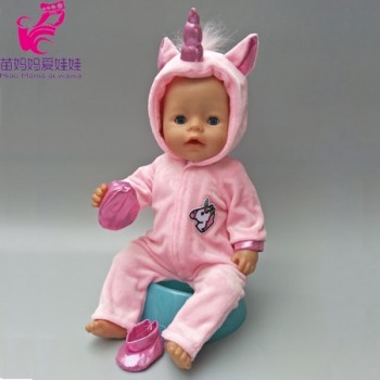 doll clothes for 43cm baby new born doll coat unicorn hoodie 17 inch 18 inch baby doll dress Christmas toys clothes