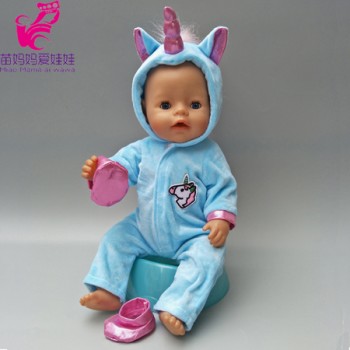 doll clothes for 43cm baby new born doll coat unicorn hoodie 17 inch 18 inch baby doll dress Christmas toys clothes