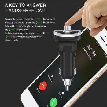 BT39 Smart Car Mp3 Player Bluetooth 4.0 Hands-Free Cigarette Lighter Power Support Echo Voice Control Dual USB Plug Car Player