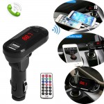 Multifunction Car Kit Hands-free Wireless FM Transmitter MP3 Player Handsfree Car Kit USB TF SD Remote  modulatory Black Silver