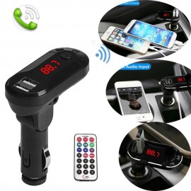 Multifunction Car Kit Hands-free Wireless FM Transmitter MP3 Player Handsfree Car Kit USB TF SD Remote  modulatory Black Silver
