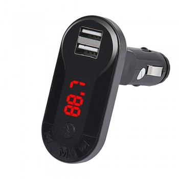 Multifunction Car Kit Hands-free Wireless FM Transmitter MP3 Player Handsfree Car Kit USB TF SD Remote  modulatory Black Silver