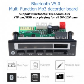 Bluetooth V5.0 MP3 Player Stereo Wireless Receiver 5V 12V Mp3 Decoder Board Car FM Radio Module TF USB Audio Adapter