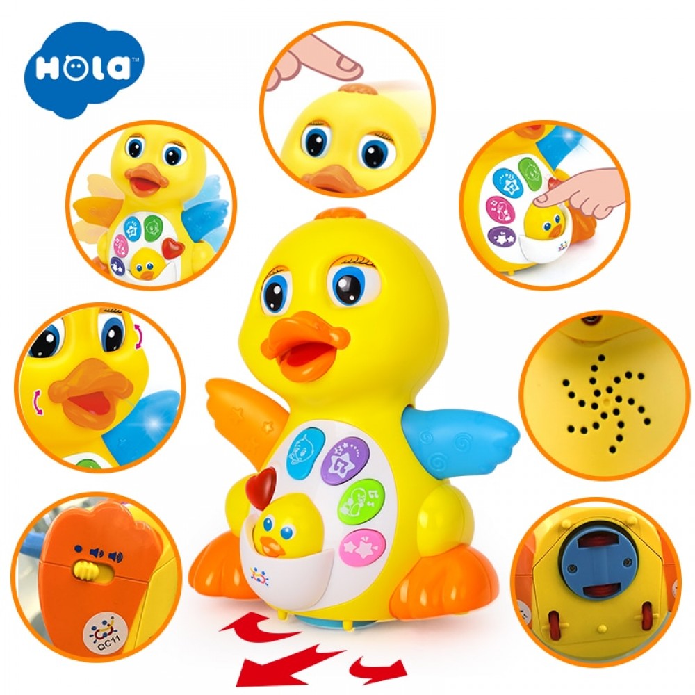 HOLA 808 Baby Toys EQ Flapping Yellow Duck Infant Brinquedos Bebe Electrical Universal Toy for Children Kids 1-3 years old
