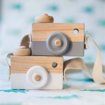Cute Nordic Hanging Wooden Camera Toys Kids Toys Gift 9.5*6*3cm Room Decor Furnishing Articles Christmas Gift For Kid Wooden Toy