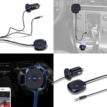 Car Bluetooth Receiver with Car Charger 3.5mm Adapter Handsfree Speaker MP3 Music Player Auto Bluetooth Aux Car Accessories