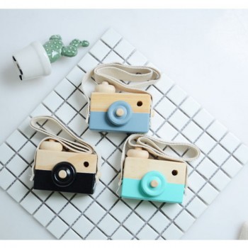 Cute Nordic Style Hanging Wooden Camera Toys Baby Kids Safe Natural Educational Toys Fashion Home Photography Prop Decor Gifts
