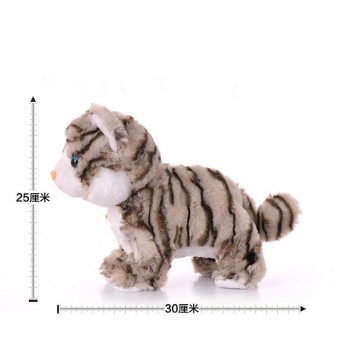 Soft Electronic Pets Sound Control Robot Cats Stand Walk Electric Pets Cute Interactive Toys Cat Plush Baby Toys For Kids
