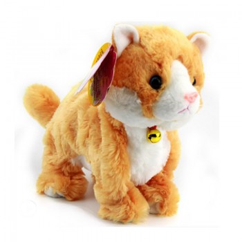 Soft Electronic Pets Sound Control Robot Cats Stand Walk Electric Pets Cute Interactive Toys Cat Plush Baby Toys For Kids