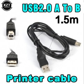 2 pcs 1.8M USB 2.0 A to B Male Adapter Data Cable for Epson Canon Sharp HP Printer Scanner Extension Wire Cord