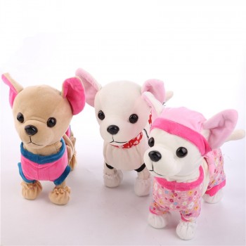 New Electronic Pets Robot Dog Der Chi Chi Love Zipper Singing Walking with bag Interactive Toy for Children kids Birthday Gifts