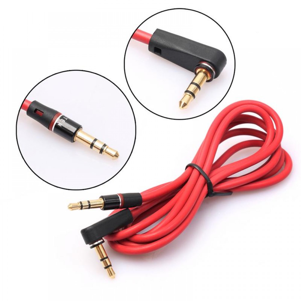 DC 3.5mm Jack Elbow Male To Male Stereo Headphone Aux Audio Extension Cable Car Accessories