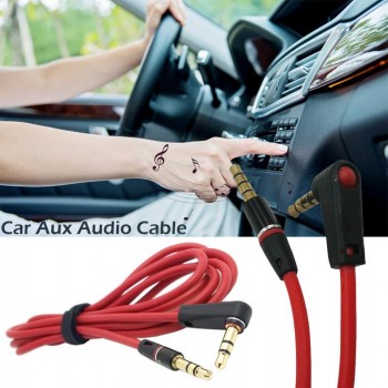 DC 3.5mm Jack Elbow Male To Male Stereo Headphone Aux Audio Extension Cable Car Accessories