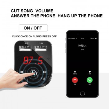 MP3 Player Car USB Bluetooth Handsfree Kit TF Music FM Transmission Cigarette Lighter Charge Adapter Auto Electronic Accessories