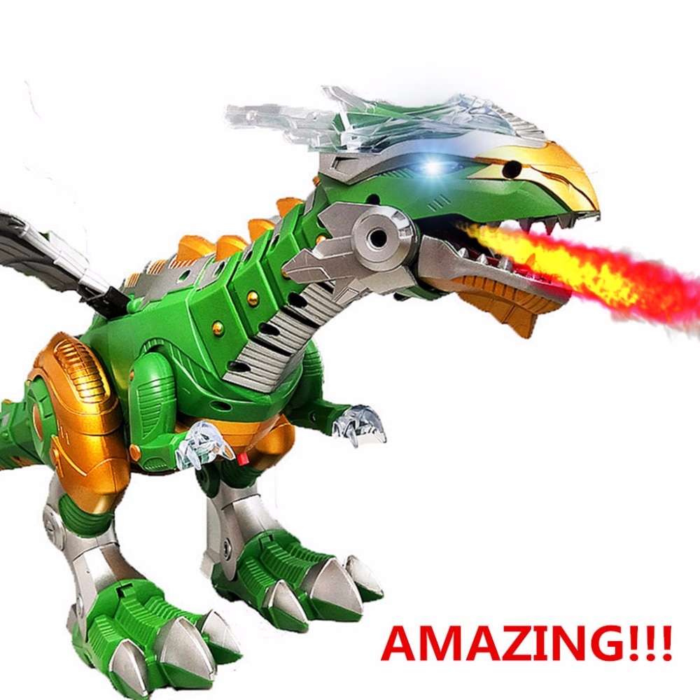 Shocking Electric Interactive Spray Dinosaurs Toys Talking Walking Fire Dragon Boy Kids Toy Christmas Gift Fine Electronic Pets
