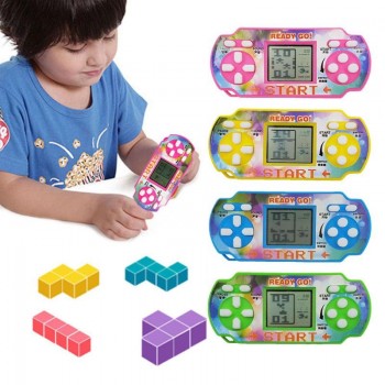 Portable Mini Handheld Tetris Game Console Console 8-Bit 3.0 Inch Color LCD Handheld Game Players Children Educational Toy