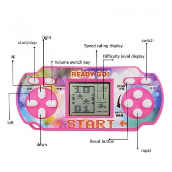 Portable Mini Handheld Tetris Game Console Console 8-Bit 3.0 Inch Color LCD Handheld Game Players Children Educational Toy