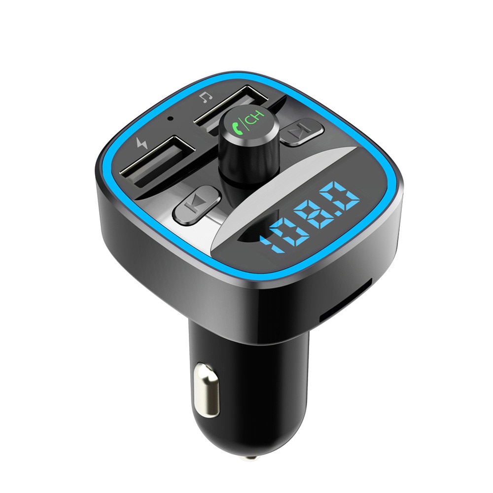 Car Auto Multifunction Kit Handsfree Wireless Bluetooth 5.0 FM Transmitter LCD MP3 Player USB Charger Vintage Radio SD Card H128