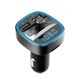 Car Auto Multifunction Kit Handsfree Wireless Bluetooth 5.0 FM Transmitter LCD MP3 Player USB Charger Vintage Radio SD Card H128
