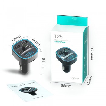 Car Auto Multifunction Kit Handsfree Wireless Bluetooth 5.0 FM Transmitter LCD MP3 Player USB Charger Vintage Radio SD Card H128