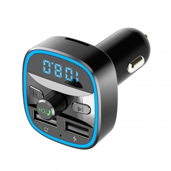 Car Auto Multifunction Kit Handsfree Wireless Bluetooth 5.0 FM Transmitter LCD MP3 Player USB Charger Vintage Radio SD Card H128