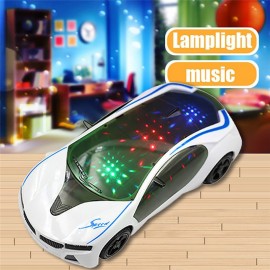 3D Supercar Style- Electric Toy With Wheel Lightsamp;Music -Kids Boys Girls Gift