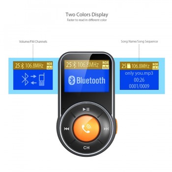 FM Transmitter Bluetooth FM Modulator Handsfree Car Kit MP3 Player TF music play USB Quick Charge