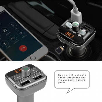 Onever Bluetooth Car Kit Handsfree FM Transmitter MP3 music Player 5V 3.4A Dual USB Car charger Support Micro SD Card 32G