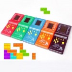 Classic Handheld Game Machine Tetris Brick Game Kids Game Machine Toy with Game Music Playback without Battery