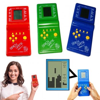 Classic Handheld Game Machine Tetris Brick Game Kids Game Machine Toy with Game Music Playback without Battery
