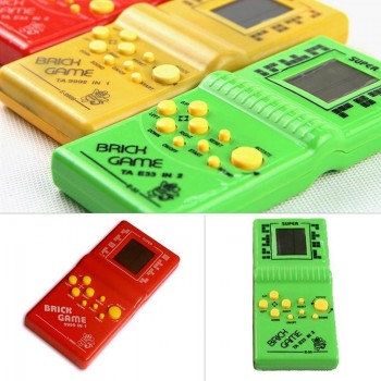 Classic Handheld Game Machine Tetris Brick Game Kids Game Machine Toy with Game Music Playback without Battery
