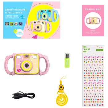 Electronic Toy Camera Cartoon Dual Lens Zoom Digital Camera Photo Toy For Kids